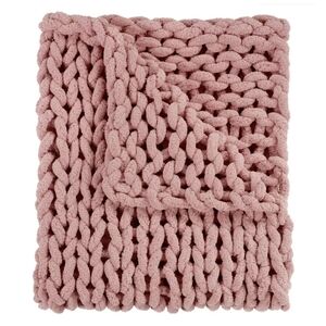 Blush Chenille Chunky Knit Throw
